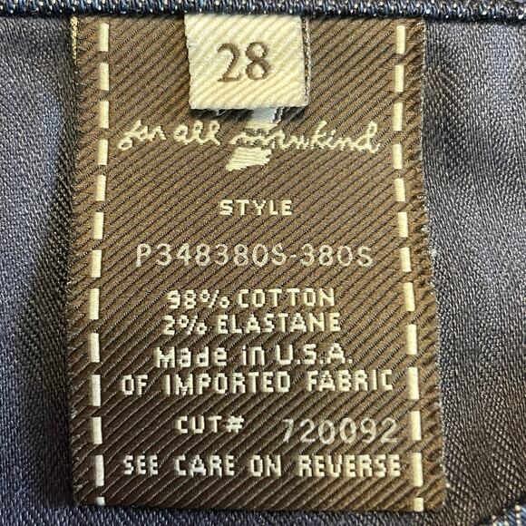 7 For All Mankind Dark Blue Denim Crop Dojo Low Rise Straight Leg Y2K Jeans 28 - Picture 10 of 15